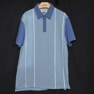 Bogey Boys Polo - Blue White Stripe - Sz L*